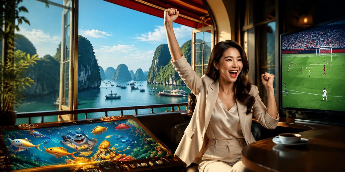 Người chơi thử game bắn cá tại khu vực Vịnh Hạ Long
